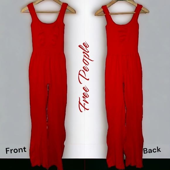 NWOT M/L FP Movement Good Karma Flared Red Onesie - Picture 2 of 9